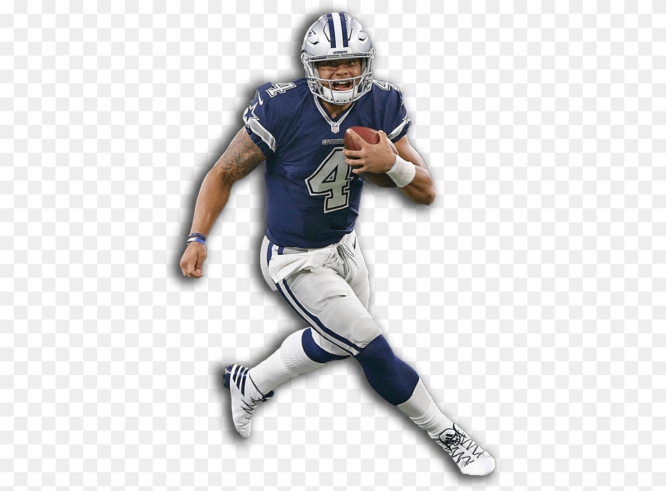 Dallas Cowboys Clipart Dallad Dak Prescott White Background, Adult, Helmet, Male, Man Png