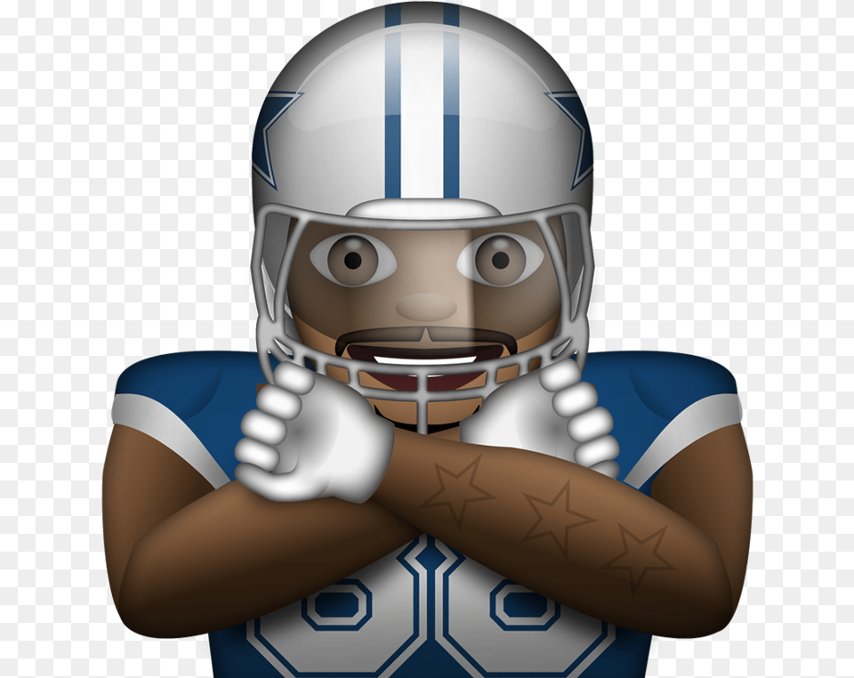 Dallas Cowboys Clipart Iphone Dallas Cowboys Emoji Android, American Football, Playing American Football, Person, Helmet Png Image