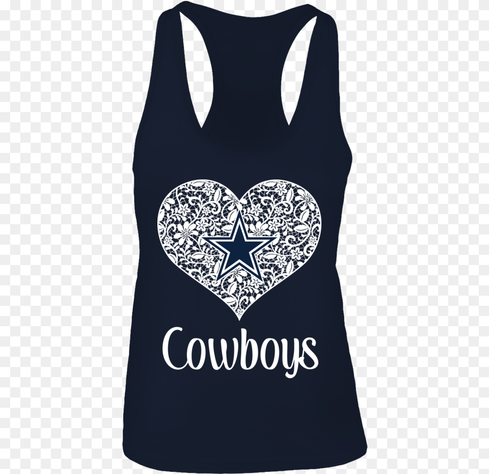 Dallas Cowboys Dallas Cowboys Lace Heart With Logo Gildan Fleece, Clothing, Tank Top, Blouse Free Png Download