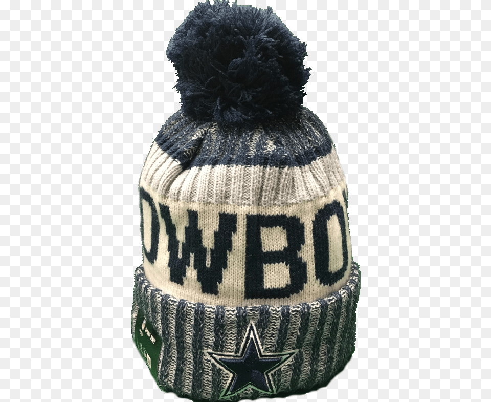 Dallas Cowboys Nfl 17 Sideline Pom Toque Dallas Cowboys New Era 2017 Nfl Sport Knit, Beanie, Cap, Clothing, Hat Free Transparent Png