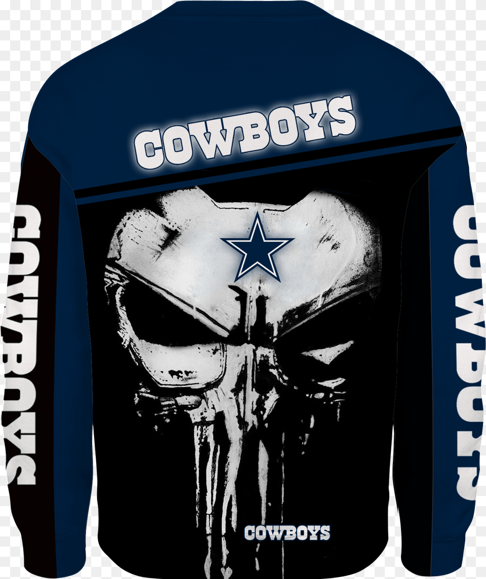 Dallas Cowboys Punisher New Skull Full All Over Print K1222 Dallas Cowboys, Clothing, Sleeve, Shirt, Long Sleeve Free Png Download