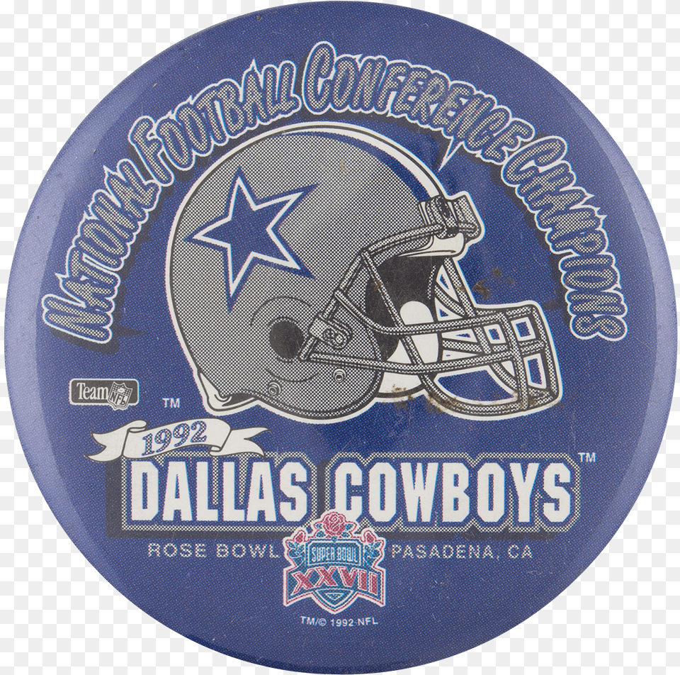 Dallas Cowboys Rose Bowl Sports Button Museum Vintage German Bar Sign, Helmet, Emblem, Symbol, American Football Free Png