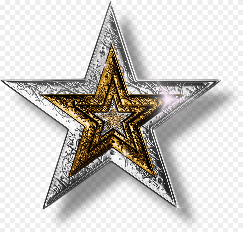 Dallas Cowboys Star 3 Silver And Gold Stars, Star Symbol, Symbol, Cross Png Image