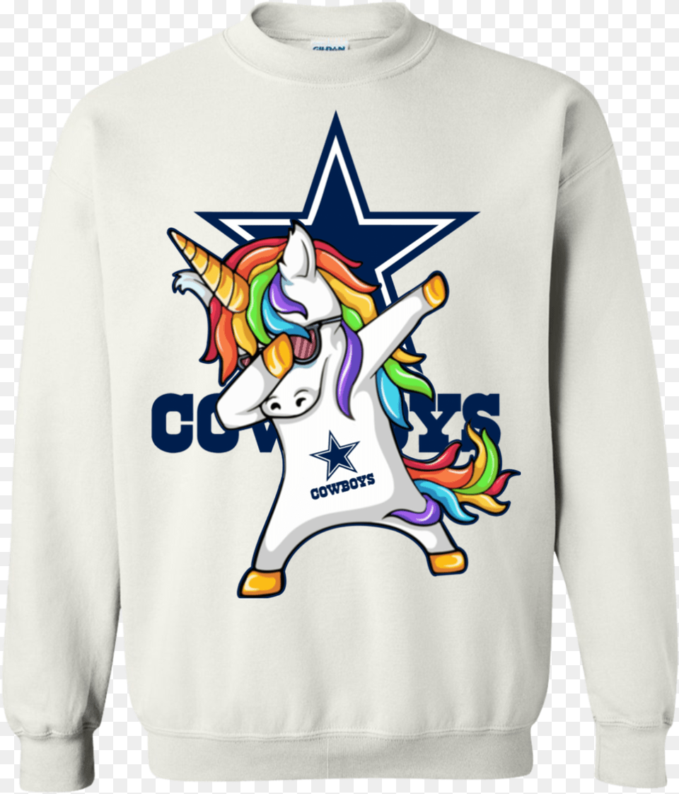 Dallas Cowboys Unicorn Dabbing Shirt Hoodie Tank Allbluetees Dallas Cowboys Logo, Clothing, Knitwear, Sweater, Sweatshirt Free Png