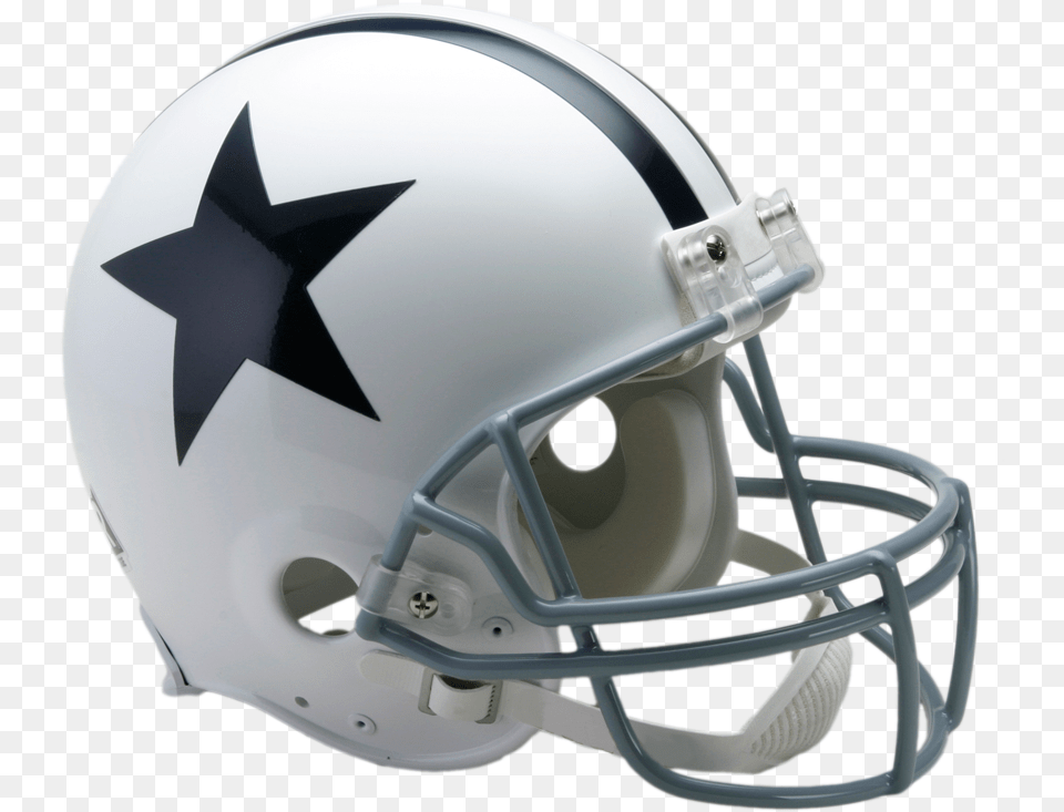 Dallas Cowboys Vsr4 Authentic Throwback Helmet Football Helmet, American Football, Football Helmet, Sport, Person Free Png Download