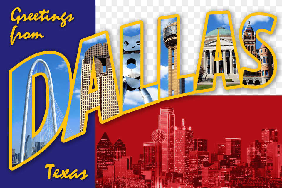 Dallas Postcard, Advertisement, City, Poster, Urban Free Png Download