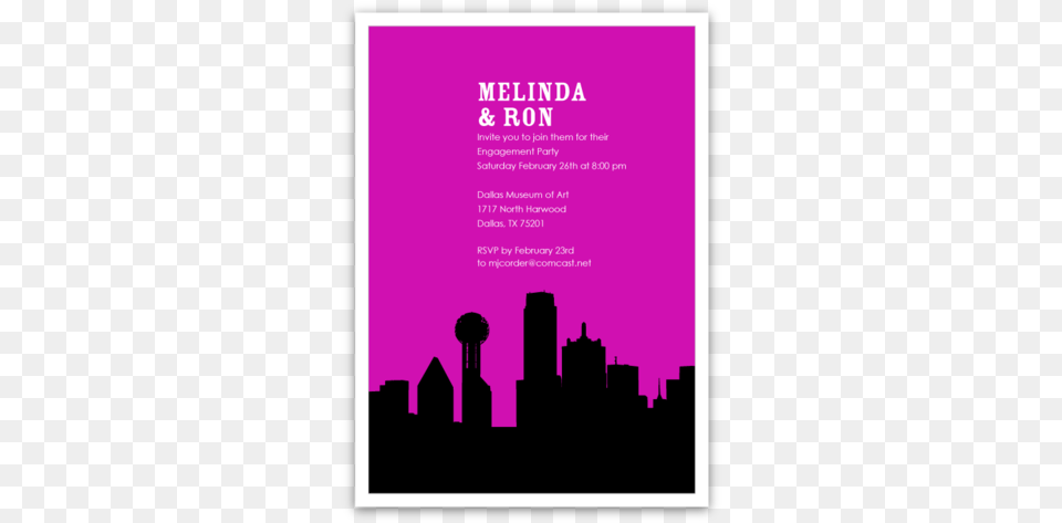 Dallas Skyline Silhouette Party Invitations Dallas Skyline Silhouette, Advertisement, Poster, Purple Free Transparent Png