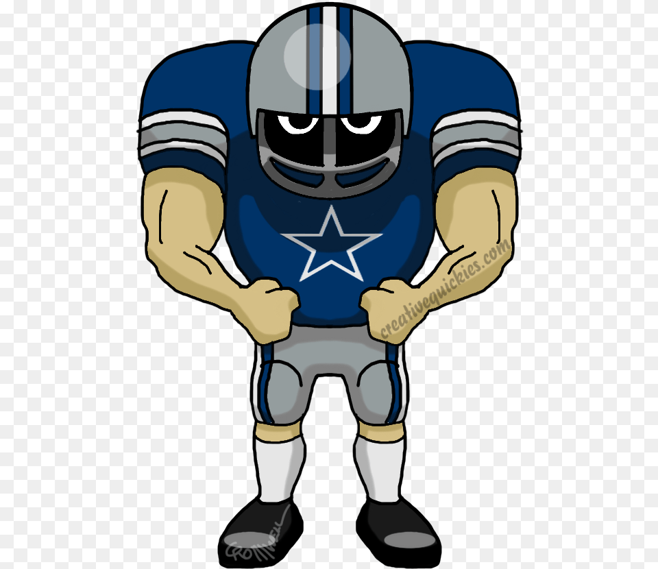 Dallas Texas Cowboys Cartoon Football Player, Helmet, Person, American Football, Playing American Football Free Png