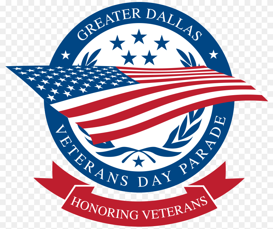 Dallas Veterans Day Parade, American Flag, Flag, Logo, Emblem Free Transparent Png