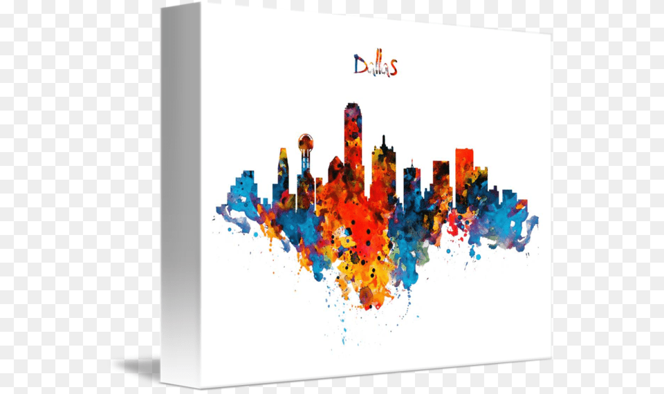 Dallas Watercolor Skyline By Marian Voicu Graphic Design, Art, Graphics, Modern Art, Painting Png Image