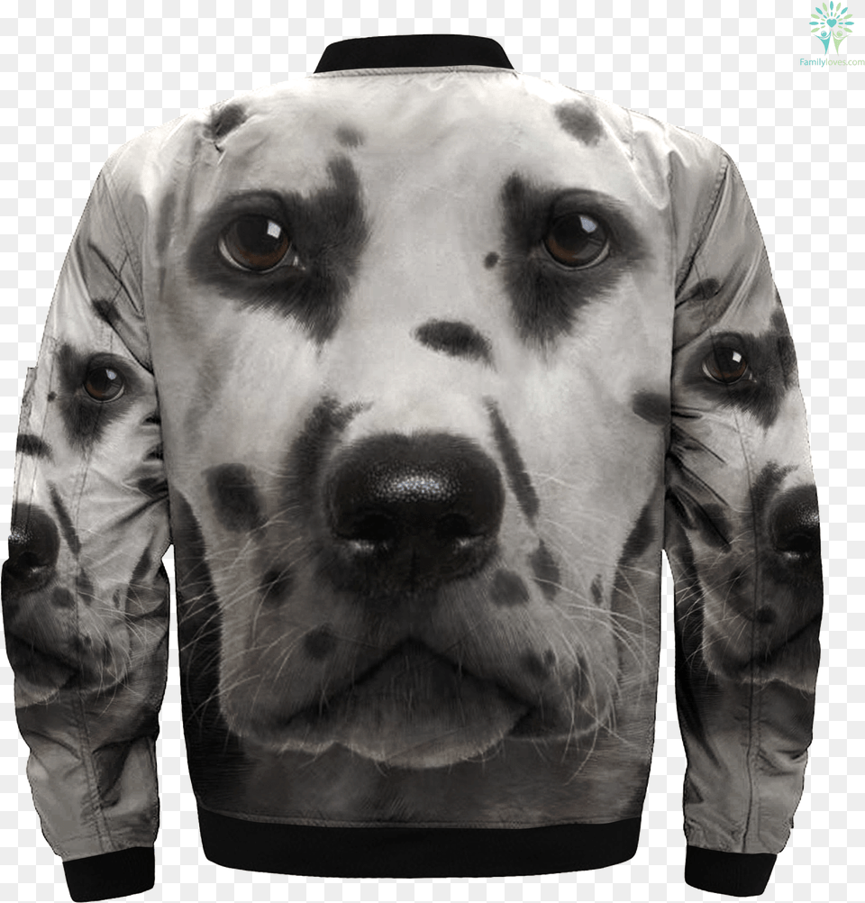 Dalmatian Over Print Jacket Tag Familyloves T Shirt, Clothing, Coat, Animal, Canine Png Image