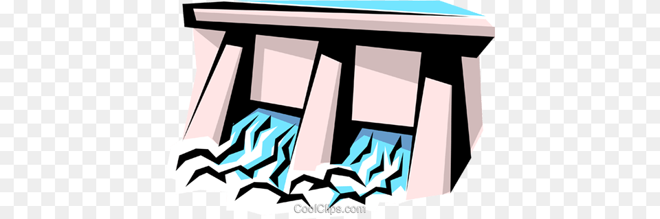 Dam Royalty Vector Clip Art Illustration, Architecture, Building, Outdoors, Shelter Free Png