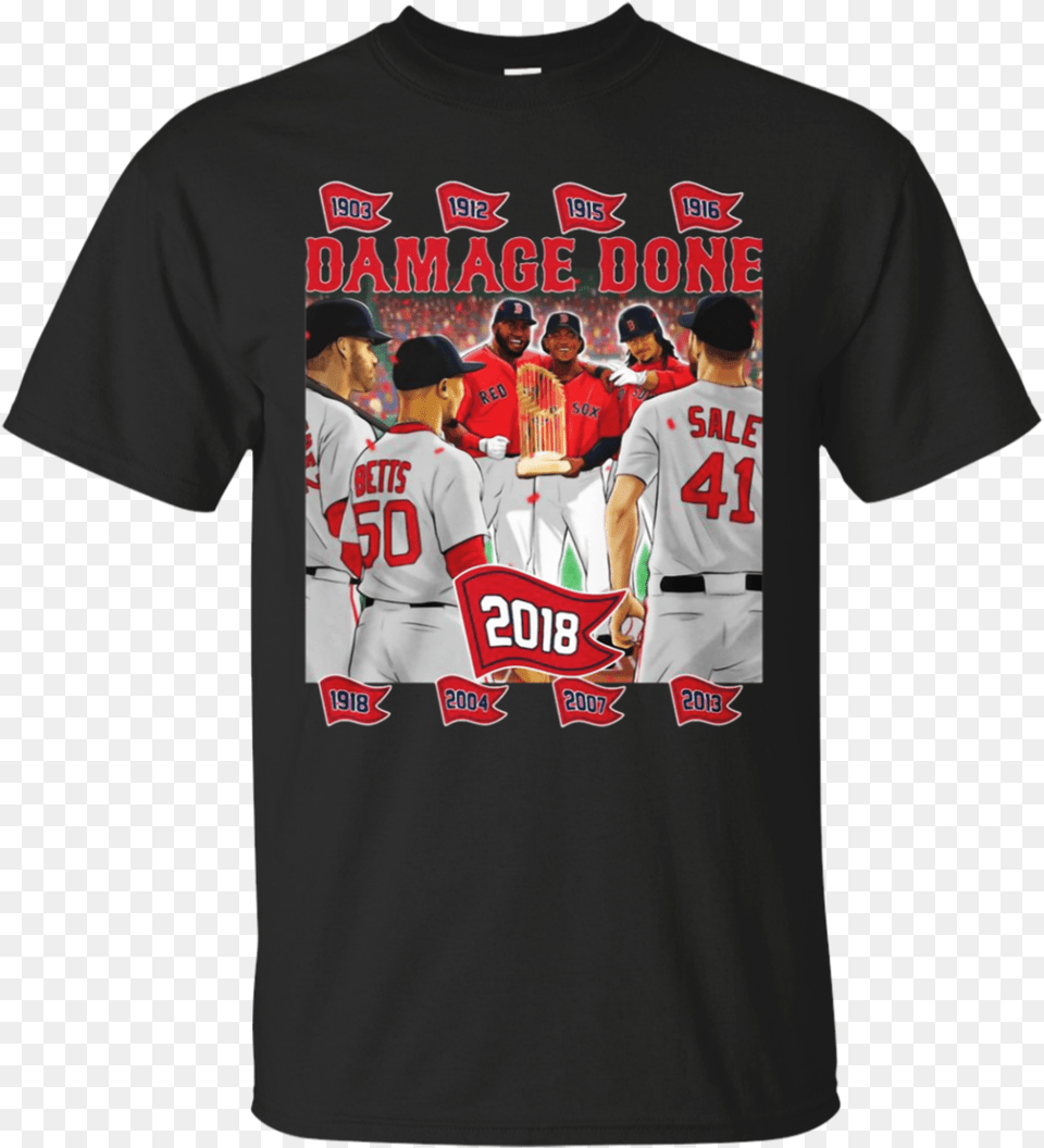 Damage Done 2018 Boston Red Sox Unisex Shirt Motley Crue T Shirt, T-shirt, Person, Clothing, People Png Image