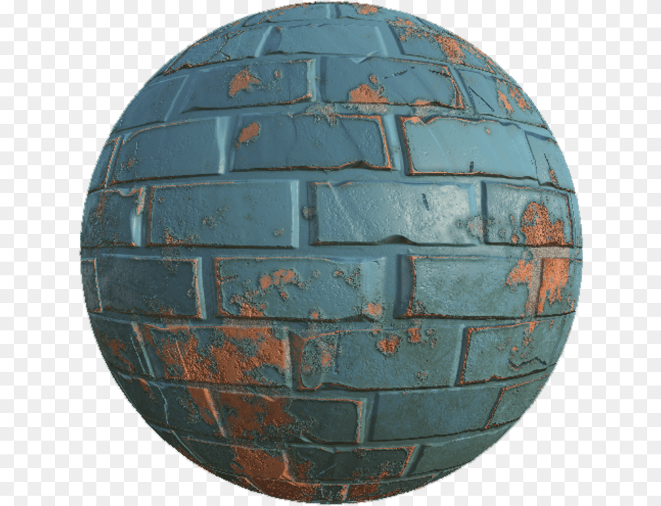 Damaged Painted Brick Wall Sphere, Astronomy, Outer Space, Planet, Globe Free Png Download