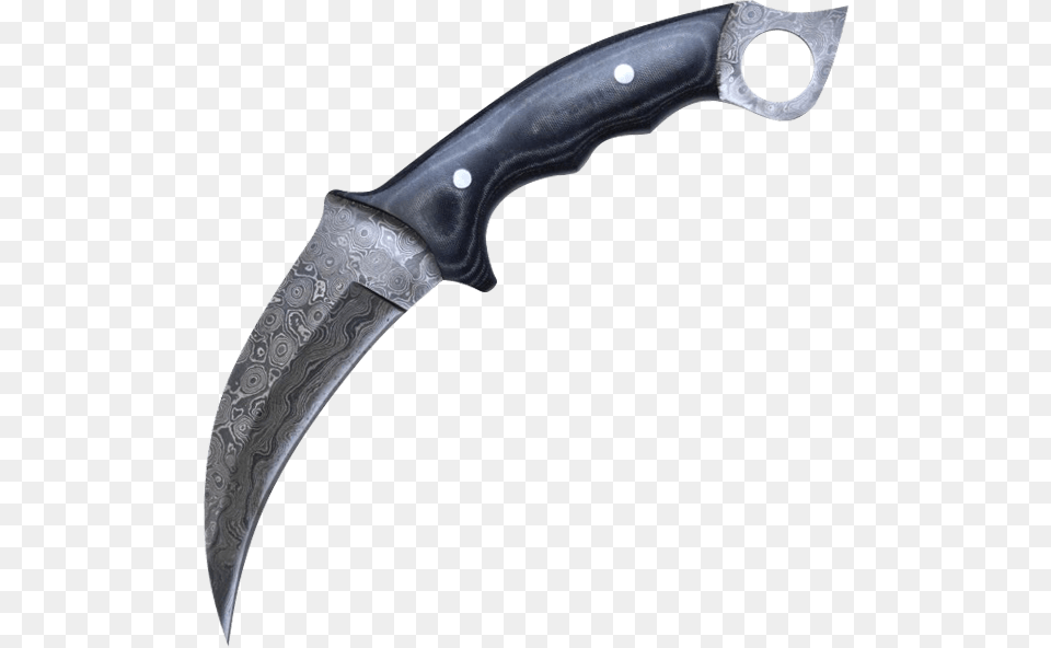 Damascus Steel Karambit Knife Hunting Knife, Blade, Dagger, Weapon Free Transparent Png