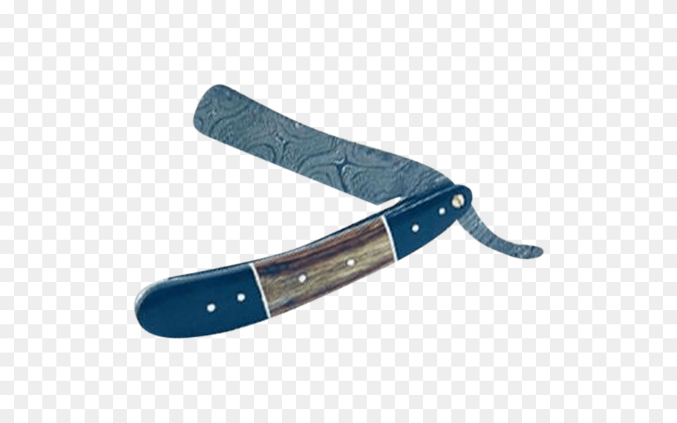 Damascus Straight Razor Steel Blade And Horn Wood Handles, Weapon, Dagger, Knife Free Transparent Png