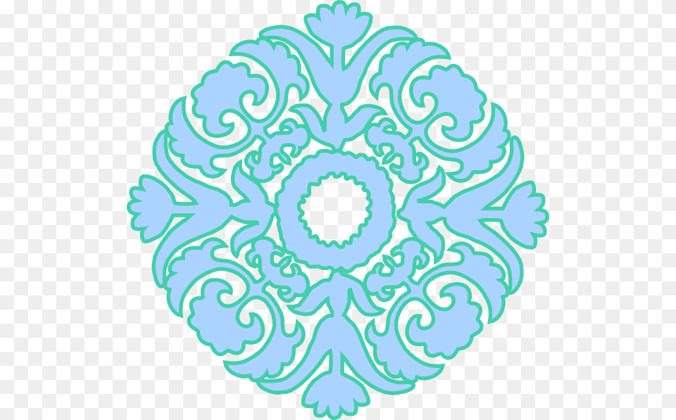 Damask Flourish Pastel Blue Green Svg Clip Arts, Art, Floral Design, Graphics, Pattern Free Png