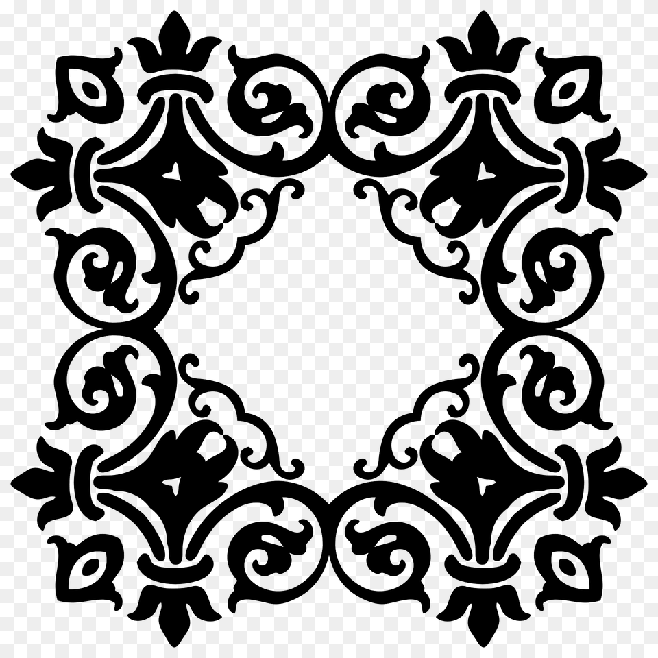 Damask Frame Clipart, Art, Floral Design, Graphics, Pattern Png Image