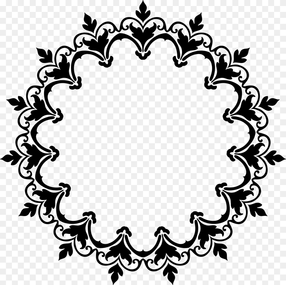 Damask Frame Icons, Gray Png Image