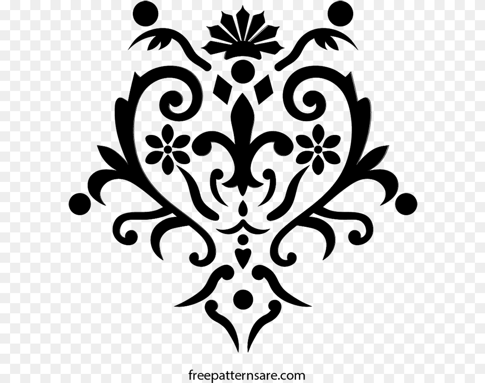 Damask Pattern Free For Commercial Use, Gray Png Image