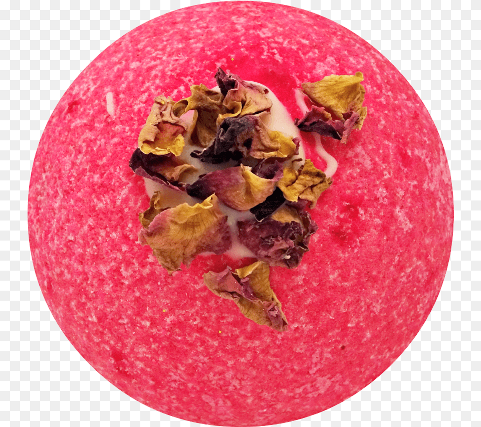 Damask Rose Fizzy Bath Bomb Vegan Corn Chip, Sphere, Plant, Flower, Petal Png Image