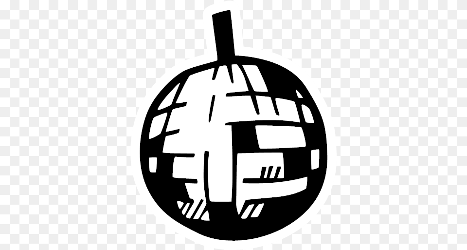 Damce Floor Mirrorball Party Icon New Years Hand Drawn Sticker, Ammunition, Grenade, Weapon, Stencil Free Transparent Png