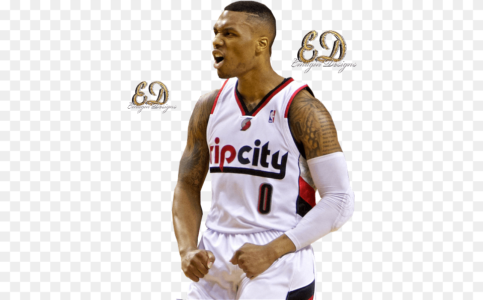 Damian Lillard Pumped Image Basketball Player, Clothing, Shirt, Person, People Free Transparent Png