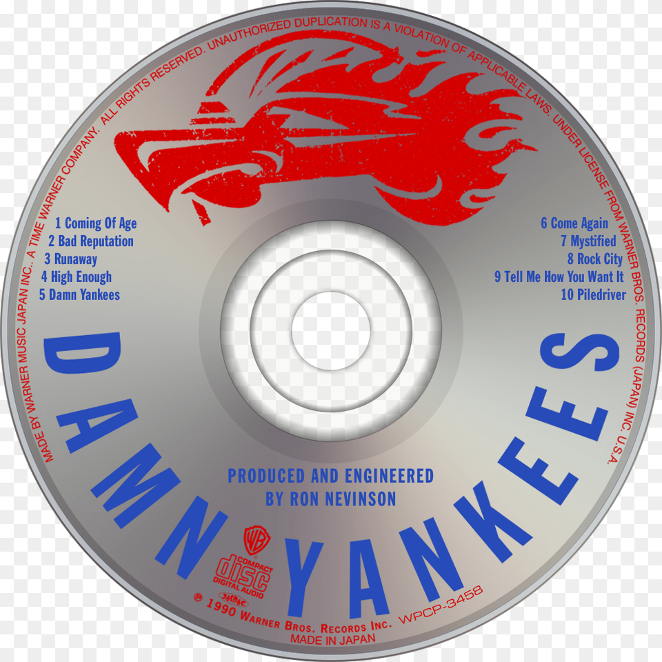 Damn Yankees Damn Yankees Cd Disc Image Damn Yankees, Disk, Dvd Free Png