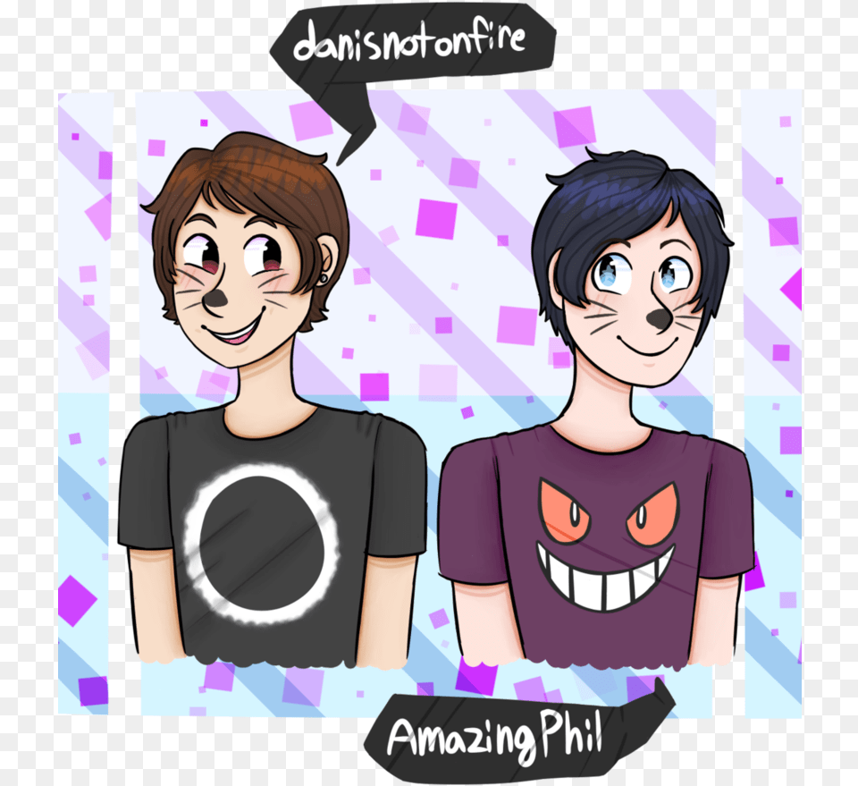 Dan And Phil As Joy And Sadness From Inside Out Cartoon, Book, Clothing, Comics, T-shirt Png Image