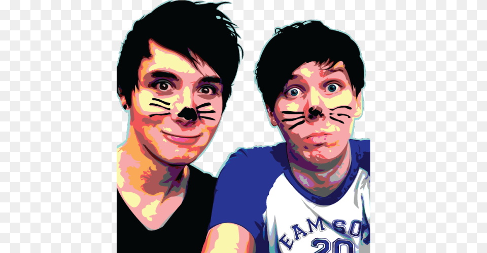 Dan And Phil Inhale Sharpie Fumes And Answer The Internet39s Dan And Phil Photo Wooden Necklace Surfer Style And, Adult, T-shirt, Portrait, Photography Free Transparent Png