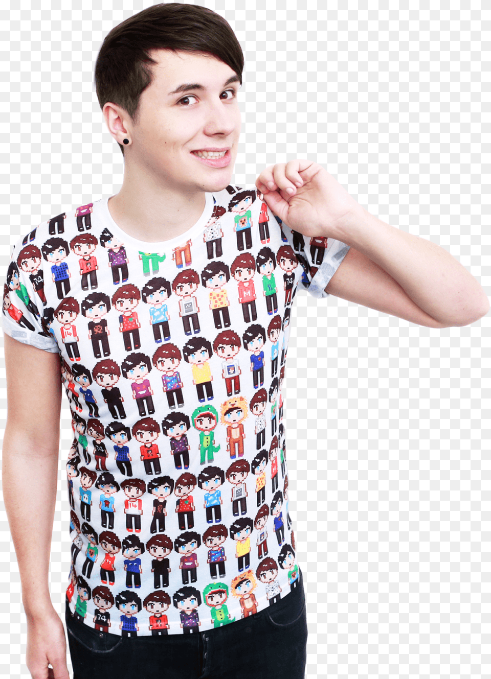 Dan Howell With Blue Eyes, Clothing, T-shirt, Shirt, Boy Free Png Download