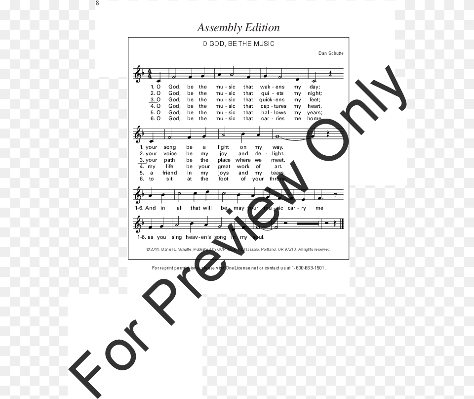 Dan Schutte O God Be The Music, Page, Text Free Png