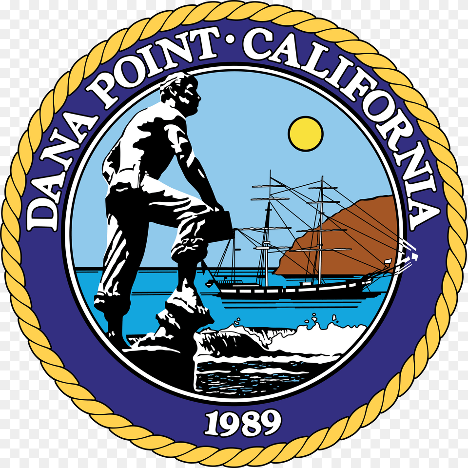 Dana Point Seal Vector, Adult, Logo, Male, Man Free Png