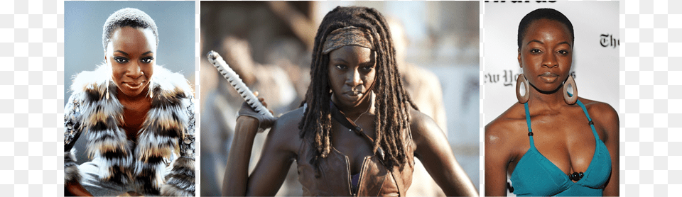 Danai Gurira And Natural Hair Michonne The Walking Dead, Woman, Person, Female, Collage Free Png