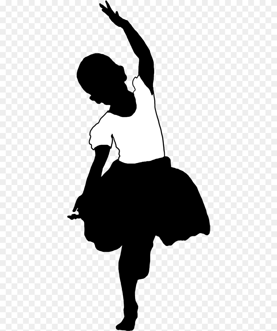 Dance Ballet Black And White Clipart Kid Graphic Kids Dance Silhouettes, Silhouette, Person, Logo, Face Free Png