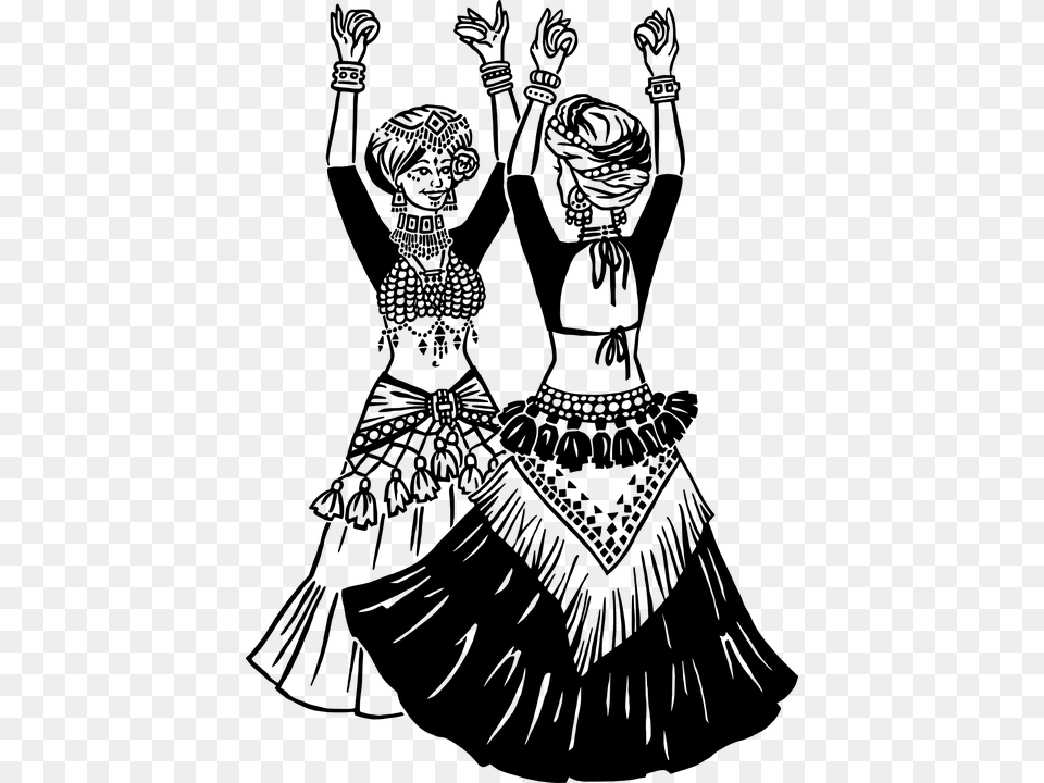 Dance Belly Dance Turban Cymbals Women Jewellery Turn, Gray Free Png Download