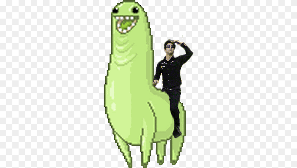 Dance Gif Meme Transparent Funnypictures Green Llama, Adult, Person, Male, Man Png Image