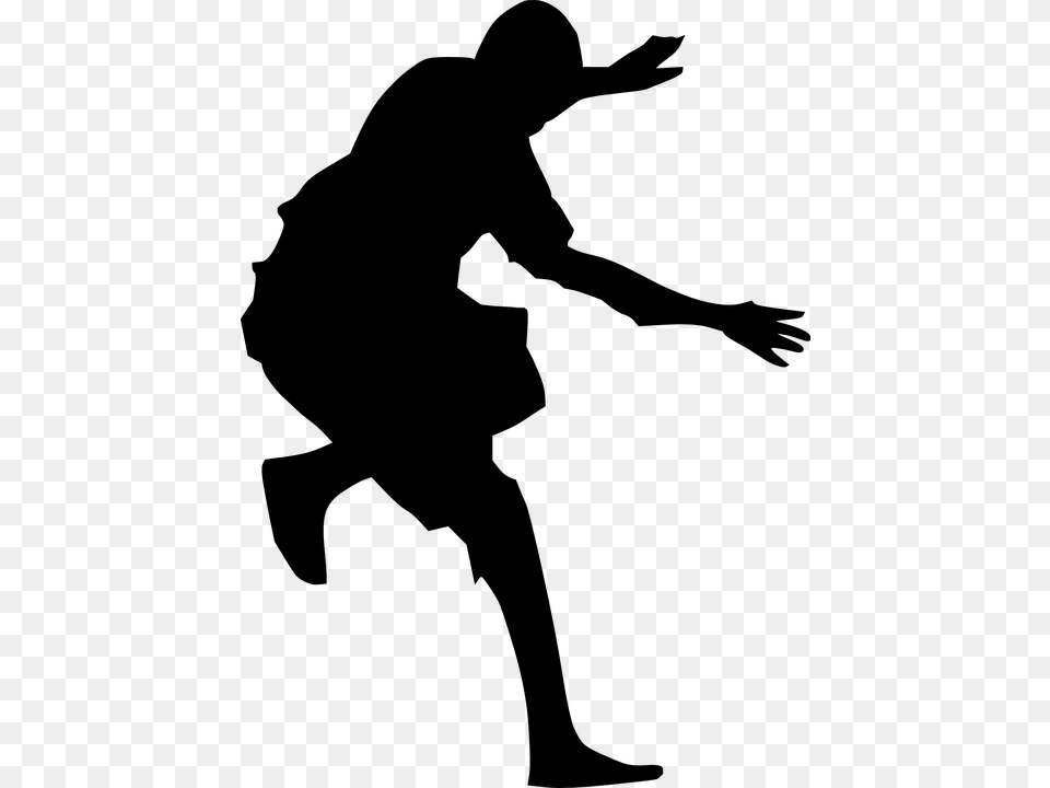 Dance Man Black People Guy Silhouette Male Person Jumping Silhouette, Gray Png Image
