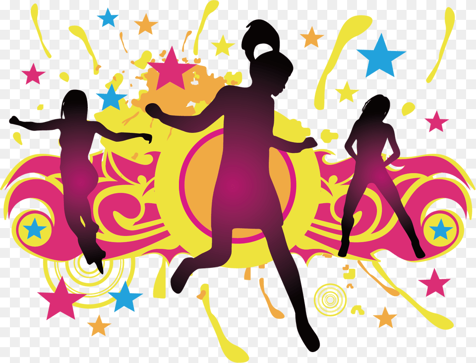 Dance Party Dance Party Silhouette Party Dancing Woman, Art, Graphics, Adult, Person Free Png Download