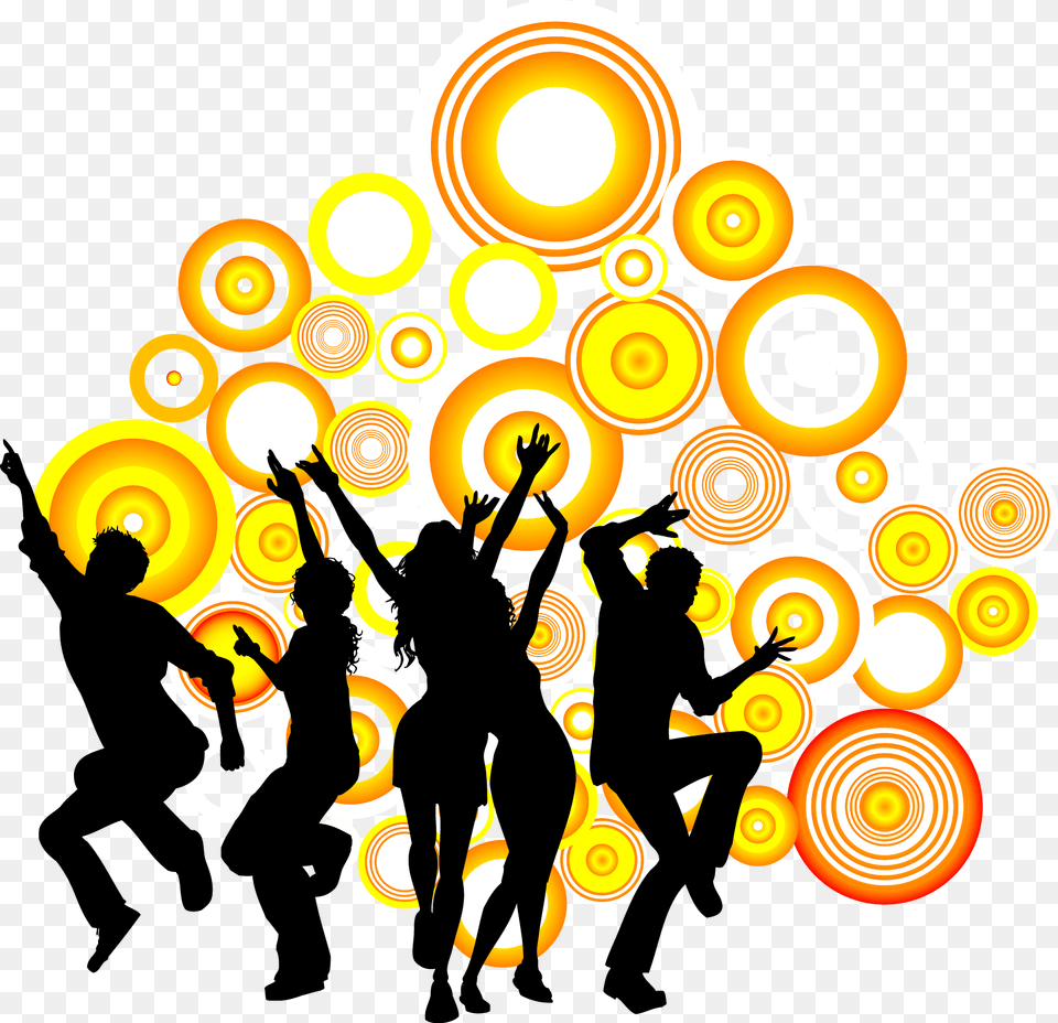 Dance Party Silhouette Royalty Free Dance Party Background, Art, Graphics, People, Person Png Image