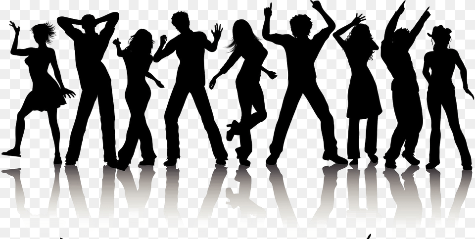 Dance Party Transparent Line Dance Happy Birthday, Silhouette, Person, People, Adult Png Image