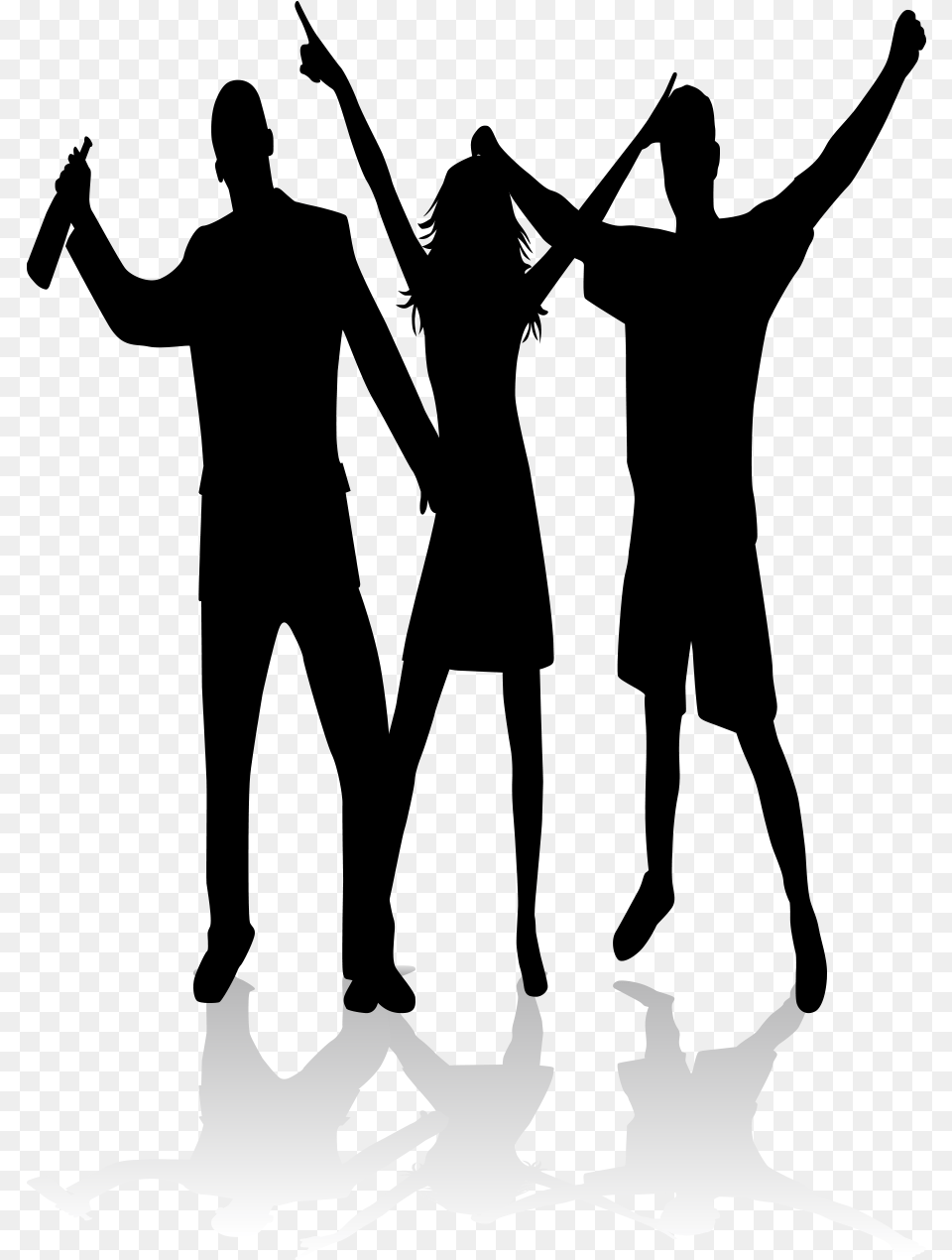 Dance Person People Cheering, Silhouette, Stencil Free Png