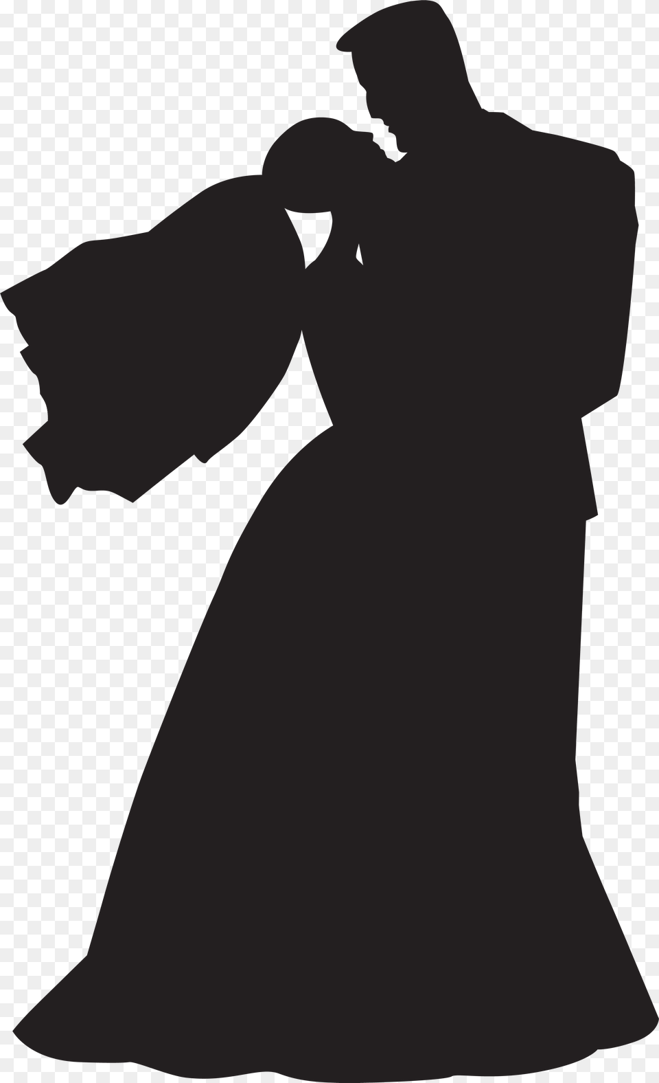 Dance Silhouette Couple Clip Art Chess Piece Transparent, Formal Wear, Wedding Gown, Clothing, Dress Png Image