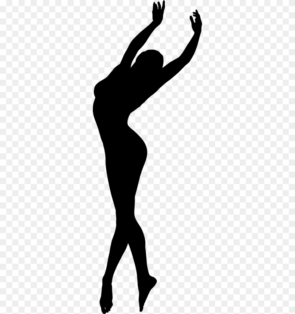 Dance Silhouettes Clipart Picture Of A Girl Dancing Winging, Gray Free Png