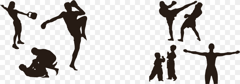 Dance Team Clipart Kick Kickboxing Silhouette, Sword, Weapon, First Aid, Cutlery Free Png
