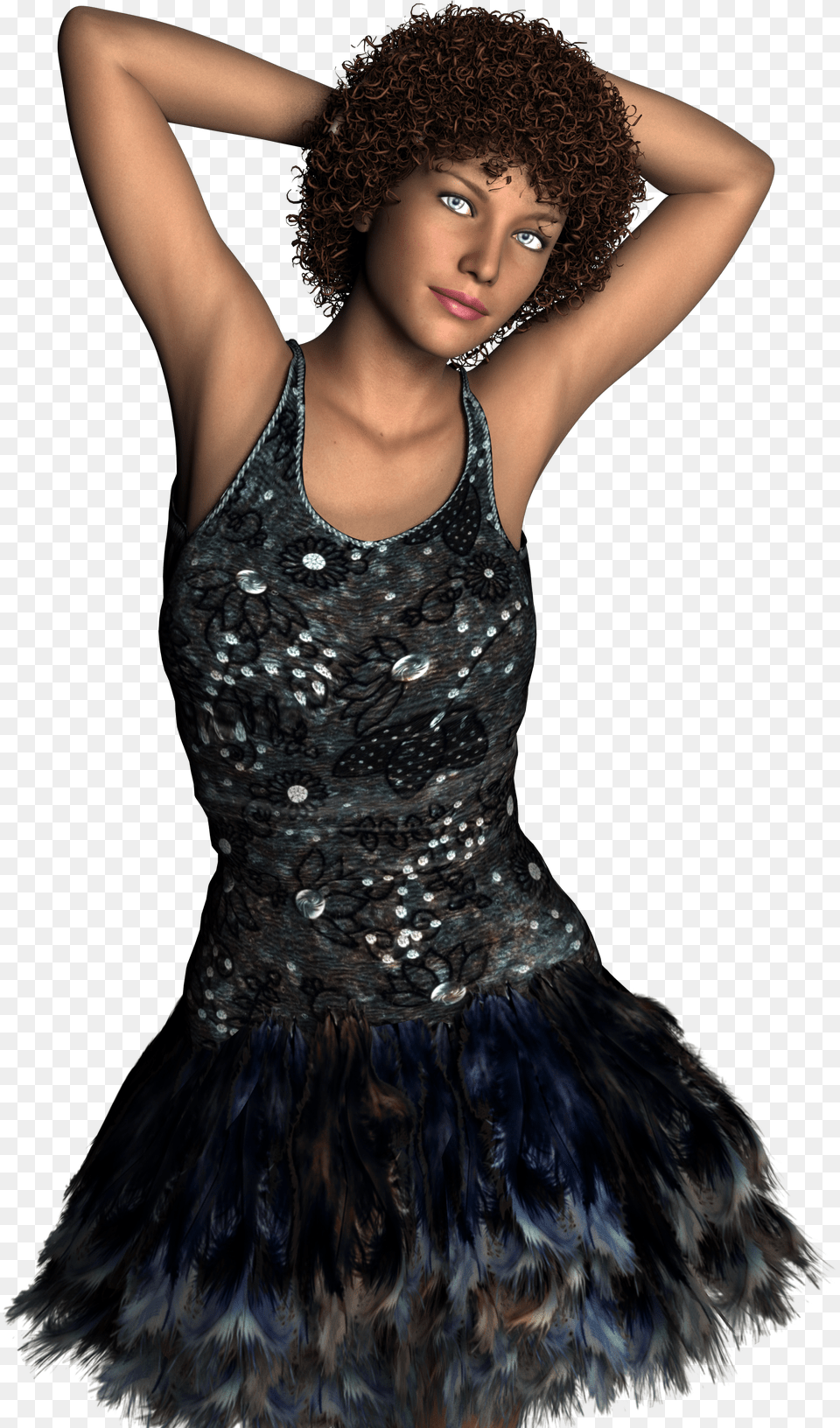 Dancer Model Render Woman Model Animated Cartoon Black Girl Free Png