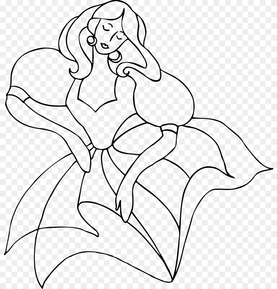 Dancer 44 Line Drawing Princess Painting Black And White, Gray Png