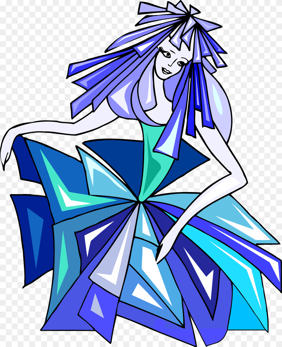Dancer In Blue Flowers Dress Vector Clipart Image, Book, Comics, Publication, Art Free Transparent Png