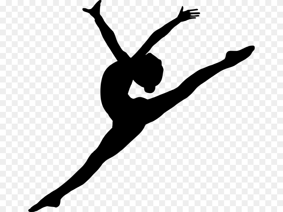 Dancer Silhouette Transparent Background, Gray Png