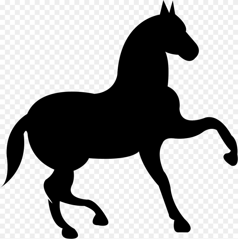 Dancing Black Horse With One Lift Foot Comments Horse Riding Logo, Silhouette, Animal, Canine, Dog Free Transparent Png
